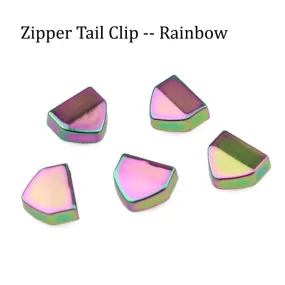 10 PCS Zipper Tail Clip--Rainbow (Triangle Style 12mm*13mm )