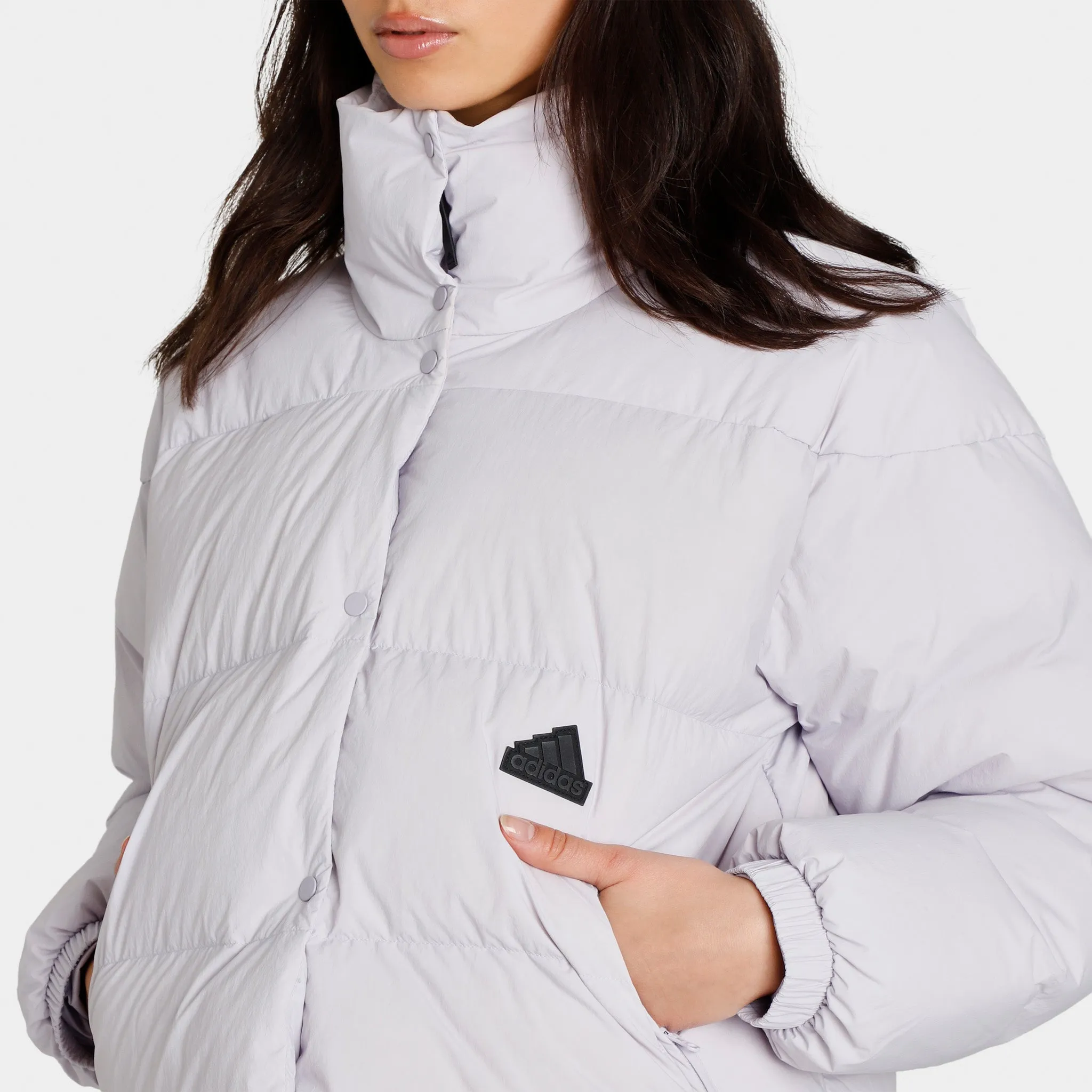 adidas Women's Sportswear Puffer Jacket Silver Dawn / Black