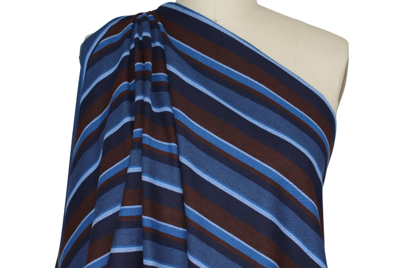 Avenue M0ntaigne Striped Stretch Bottom Weight - Blues/Brown