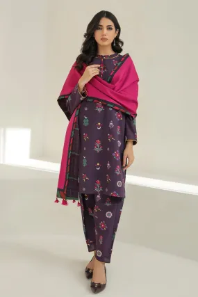 BAROQUE - 3PC KARANDI PRINTED SHIRT WITH KARANDI PRINTED DUAPTTA AND TROUSER - HZG007