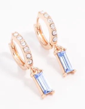 Blue Czech Bohemia Crystal Huggie Earrings