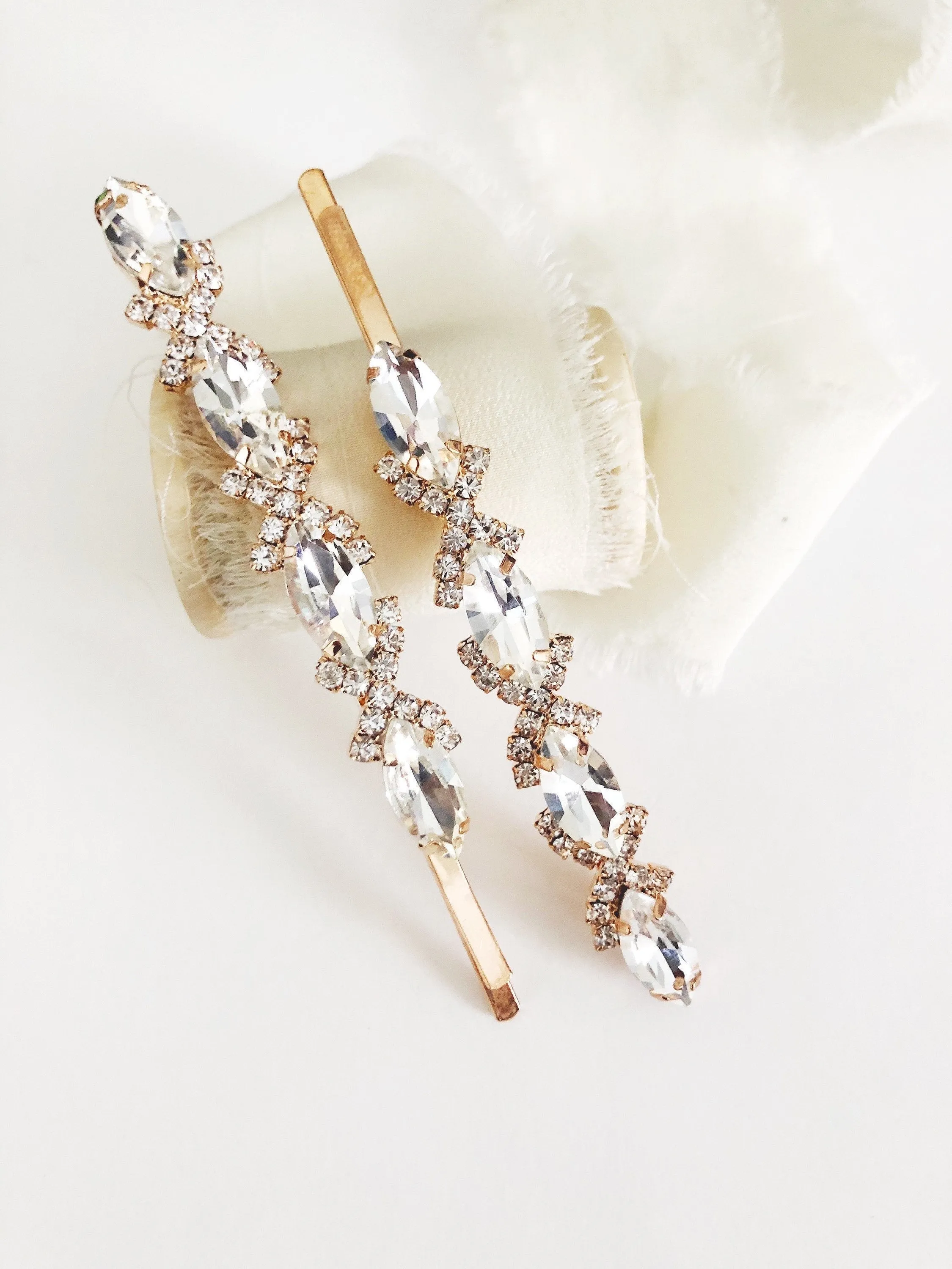 Dalia Gold Rhinestone hair pins