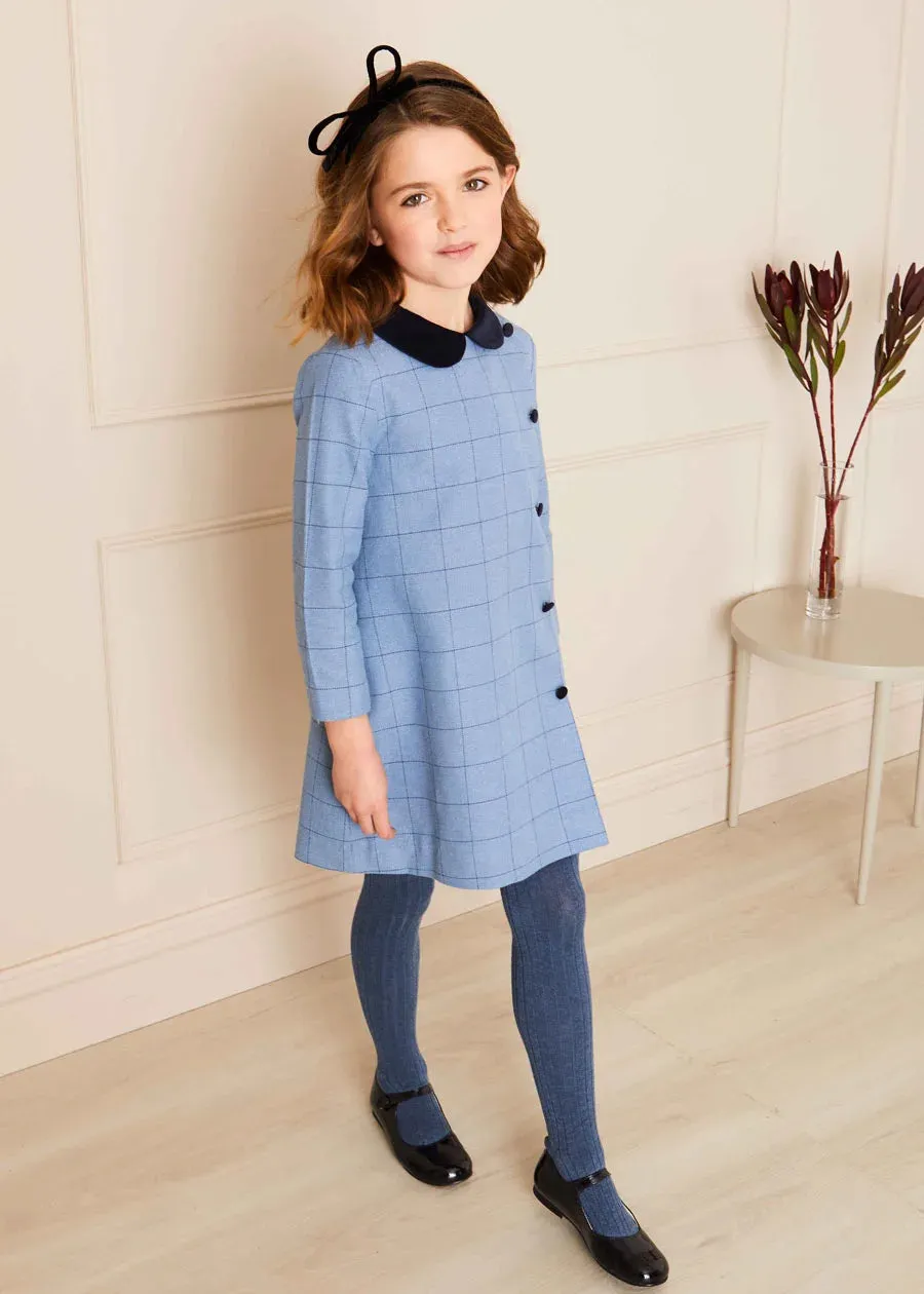 Eccleston Long Sleeve Dress in Blue (18mths-10yrs)