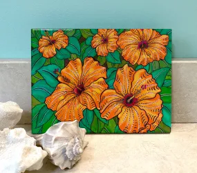 Hibiscus Ceramic Tile