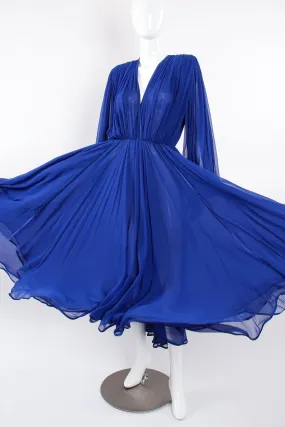 Layered Chiffon Plunge Gown