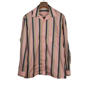 Long sleeve striped shirt in pink, green and tan