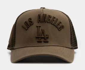 Los Angeles Dodgers Pinch Trucker Snapback Mens Hat (Brown)