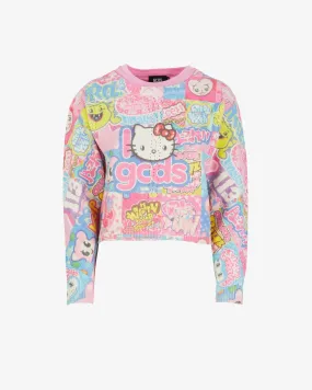 Maglione cropped con stampa Hello Kitty Kawaii