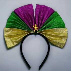 Mardi Gras Headband - Purple Green Gold, Mardi Gras Headpiece, Mardi Gras Accessories, Mardi Gras Bow, New Orleans, Bow Headband, Carnival