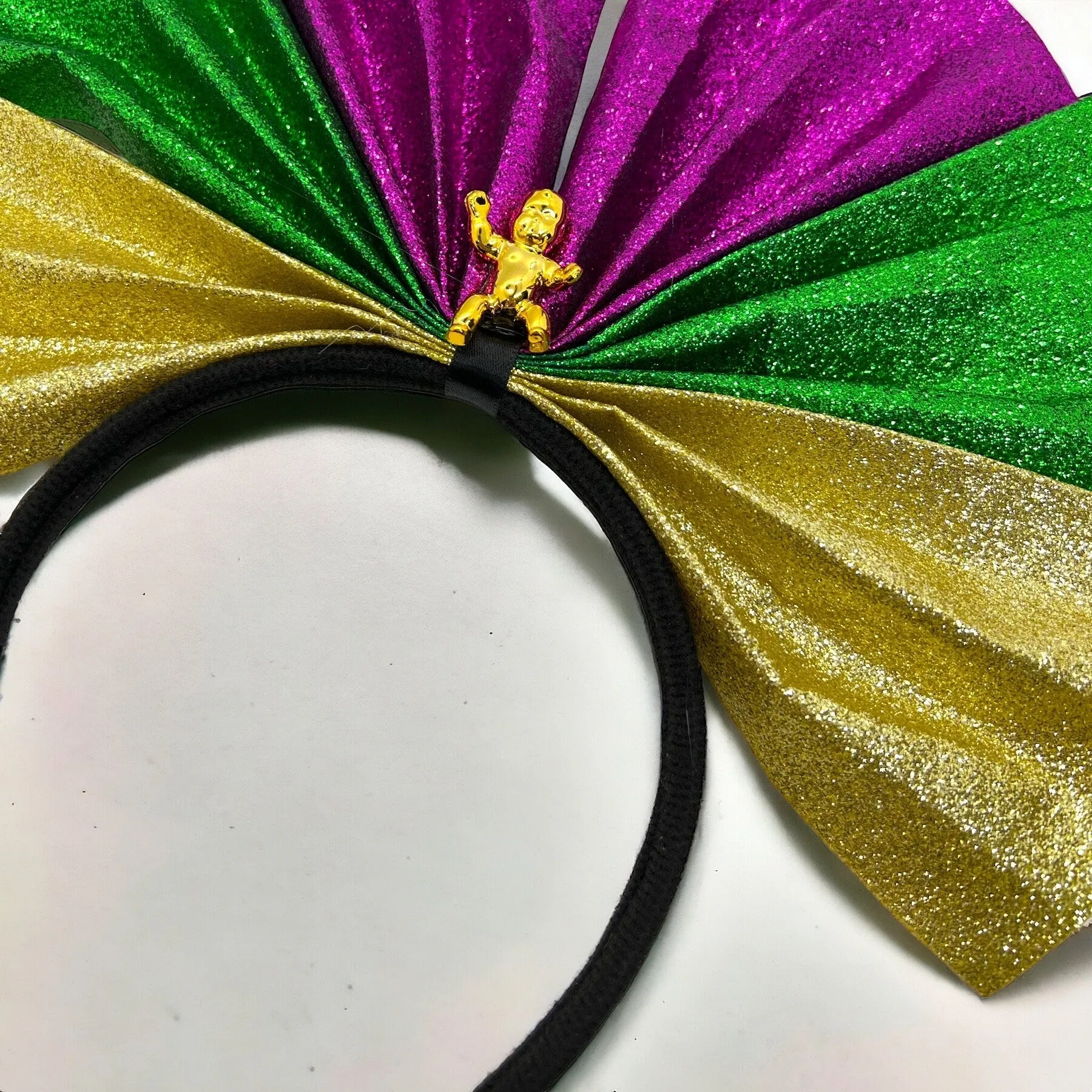 Mardi Gras Headband - Purple Green Gold, Mardi Gras Headpiece, Mardi Gras Accessories, Mardi Gras Bow, New Orleans, Bow Headband, Carnival