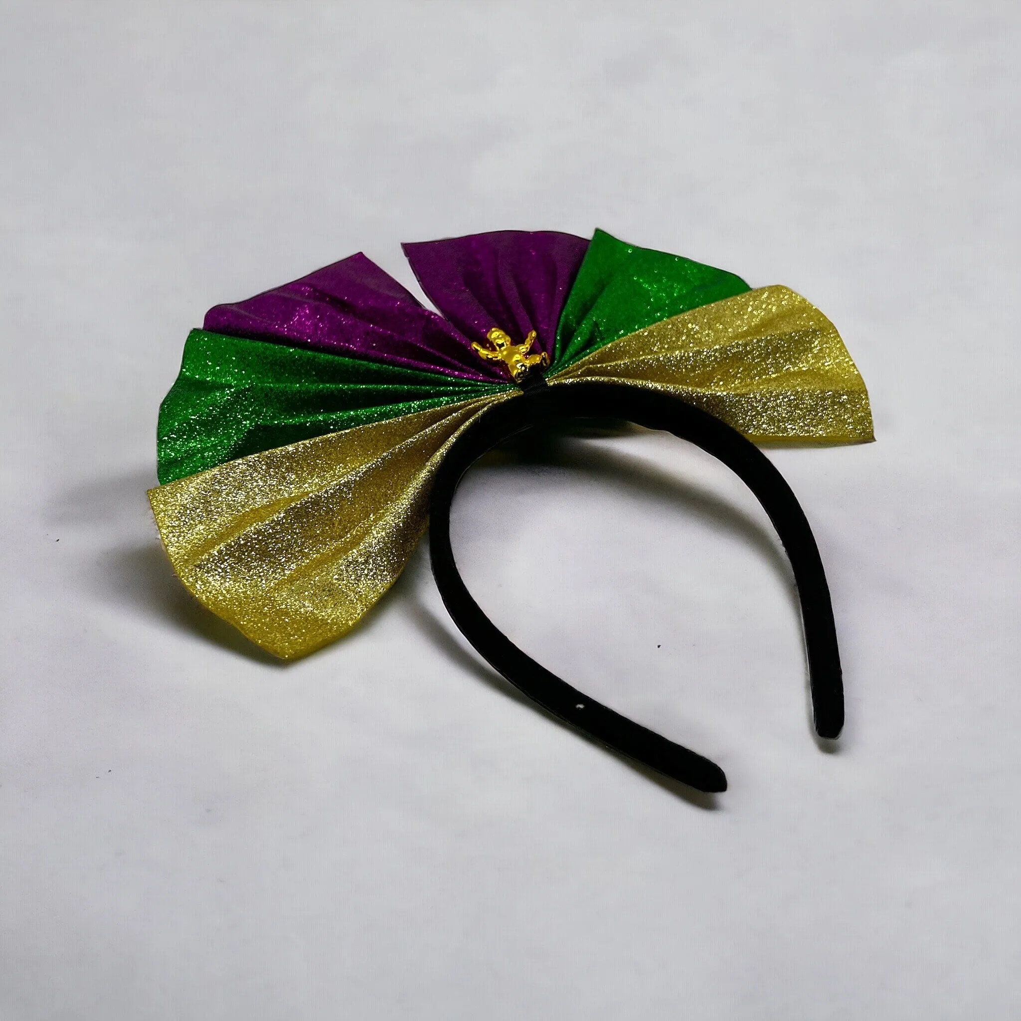 Mardi Gras Headband - Purple Green Gold, Mardi Gras Headpiece, Mardi Gras Accessories, Mardi Gras Bow, New Orleans, Bow Headband, Carnival