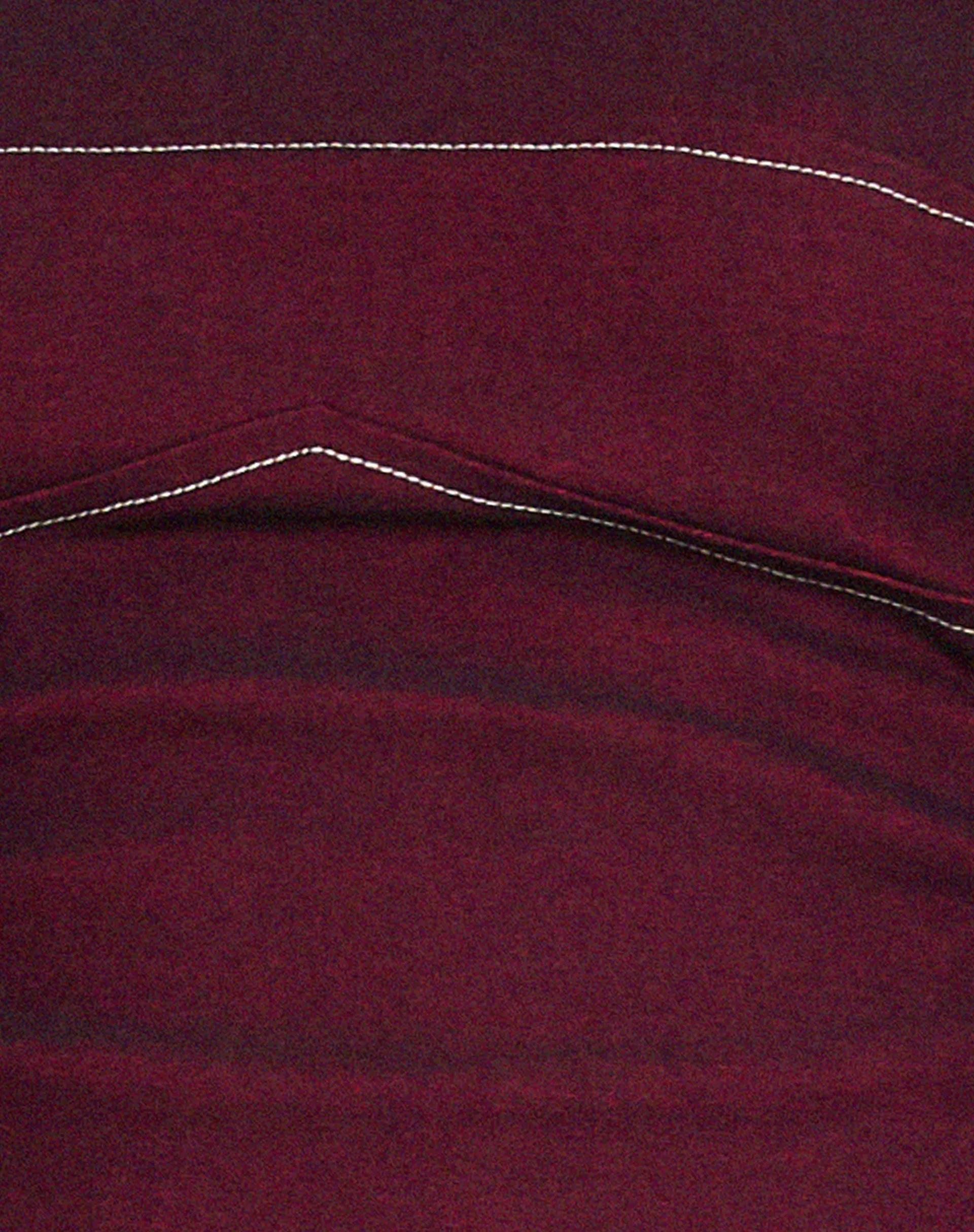 Nelly Cropped Corset Top in Burgundy with Ecru Stitch Detail