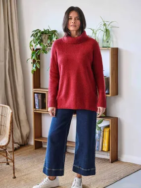 Noelle Lambswool Knit Jumper - Cranberry Red