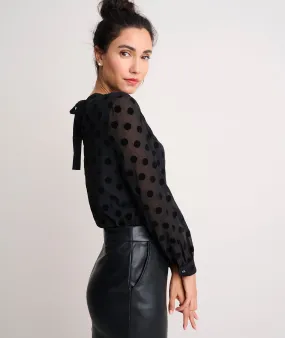 Polka Dot Textured Eva Shirt