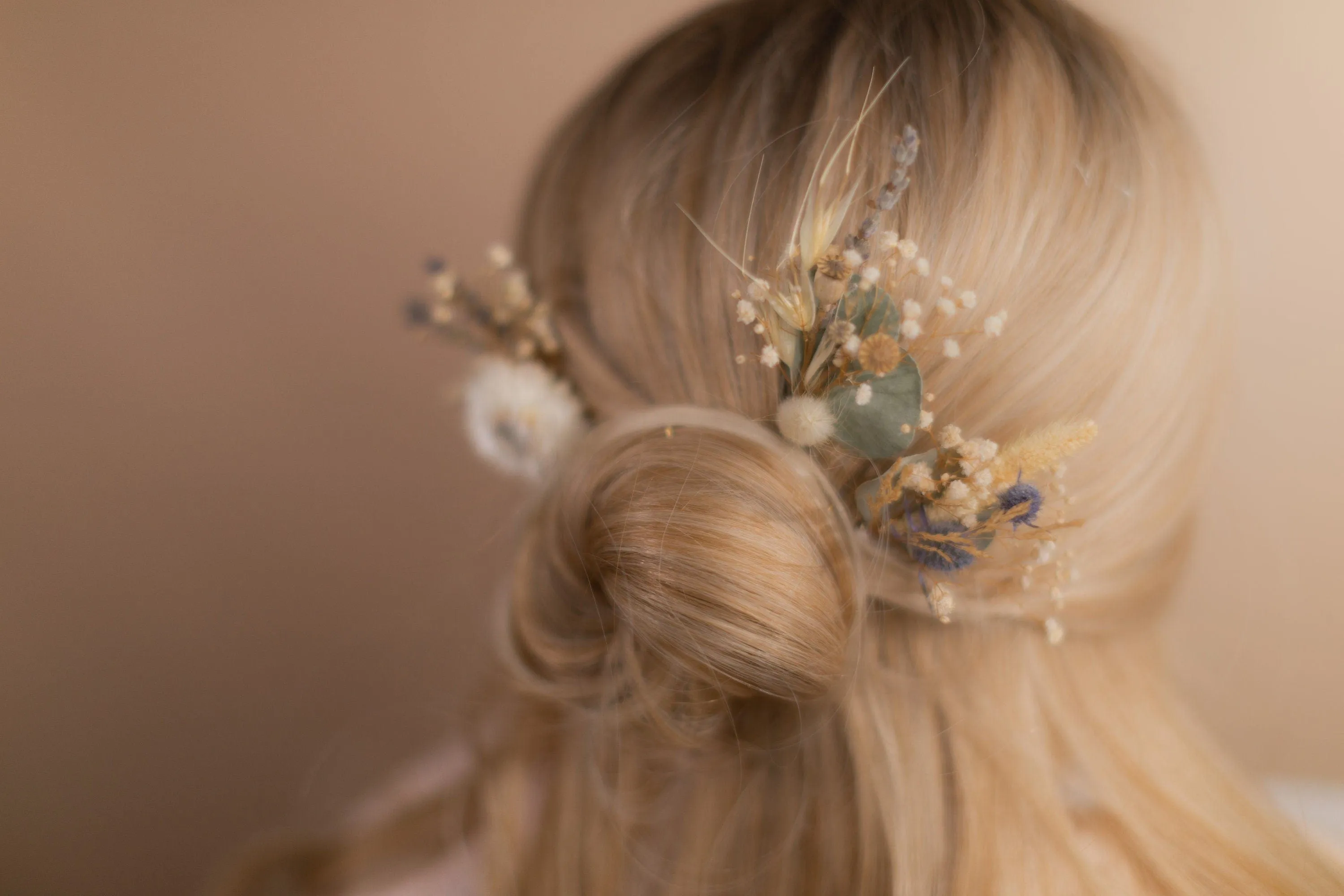 Scottish Thistle & Dried Flower Hair Pins Set, Boho Hair Pins, Wedding Hair Pins, Flower Pin Set