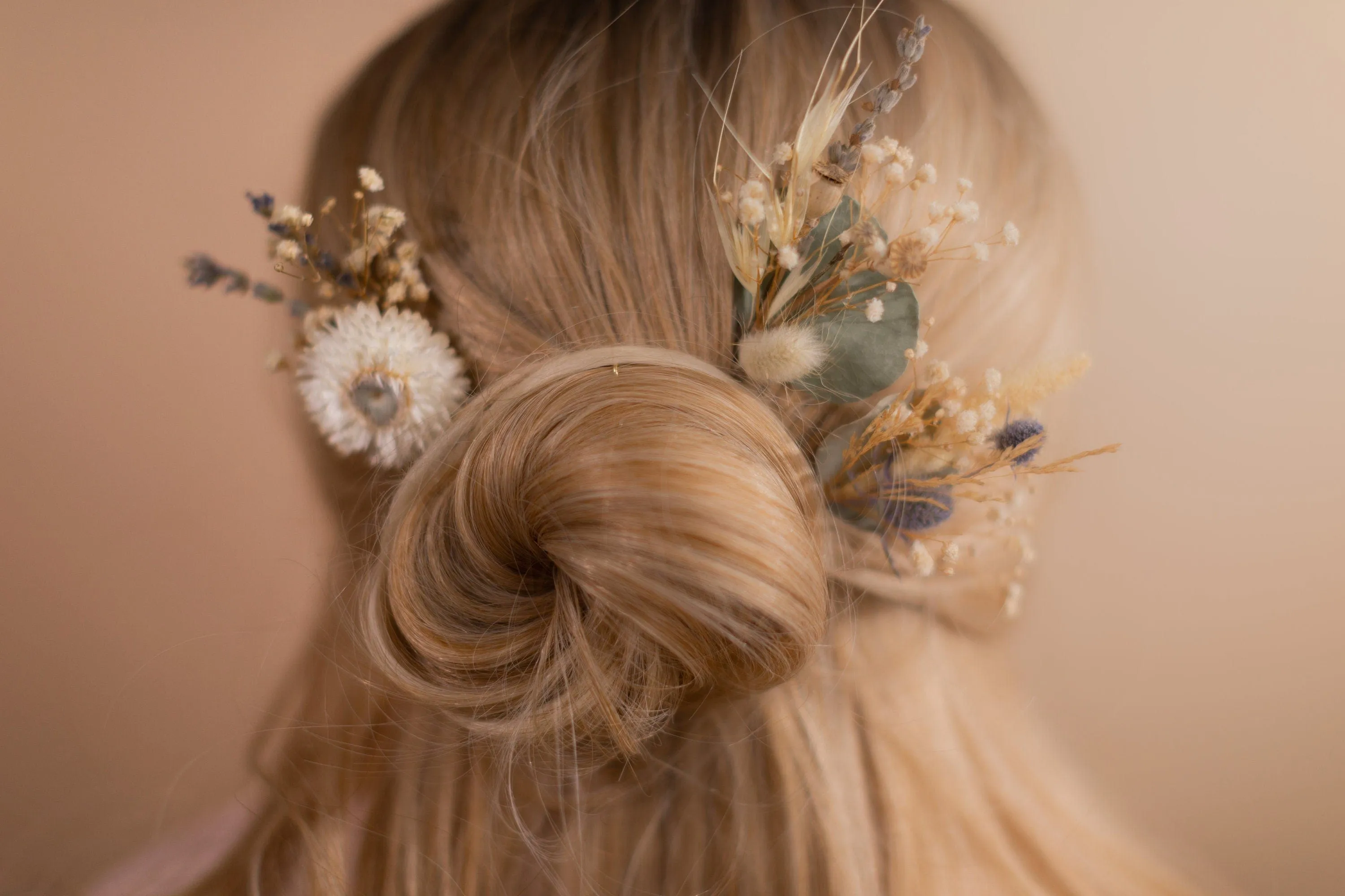 Scottish Thistle & Dried Flower Hair Pins Set, Boho Hair Pins, Wedding Hair Pins, Flower Pin Set