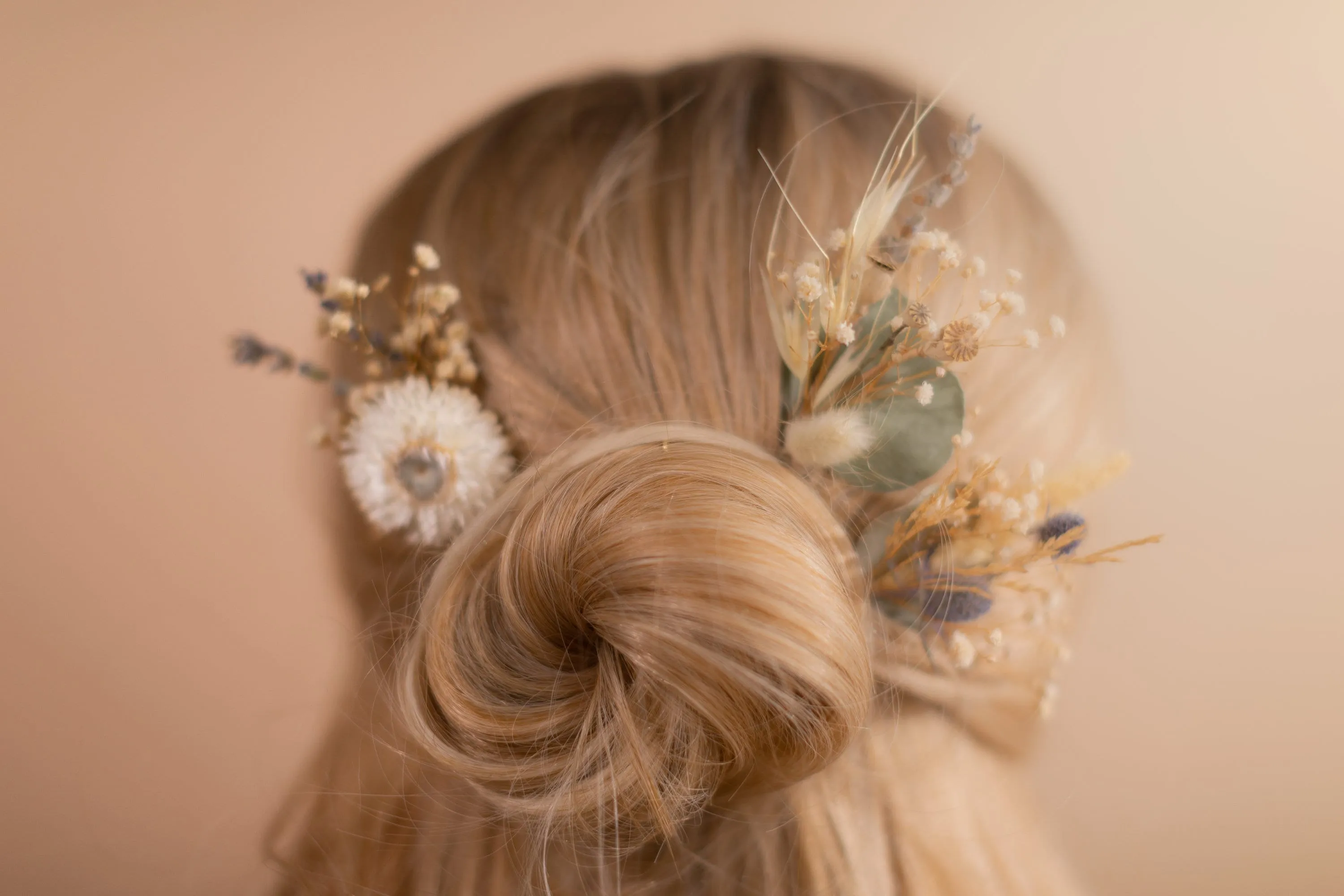 Scottish Thistle & Dried Flower Hair Pins Set, Boho Hair Pins, Wedding Hair Pins, Flower Pin Set