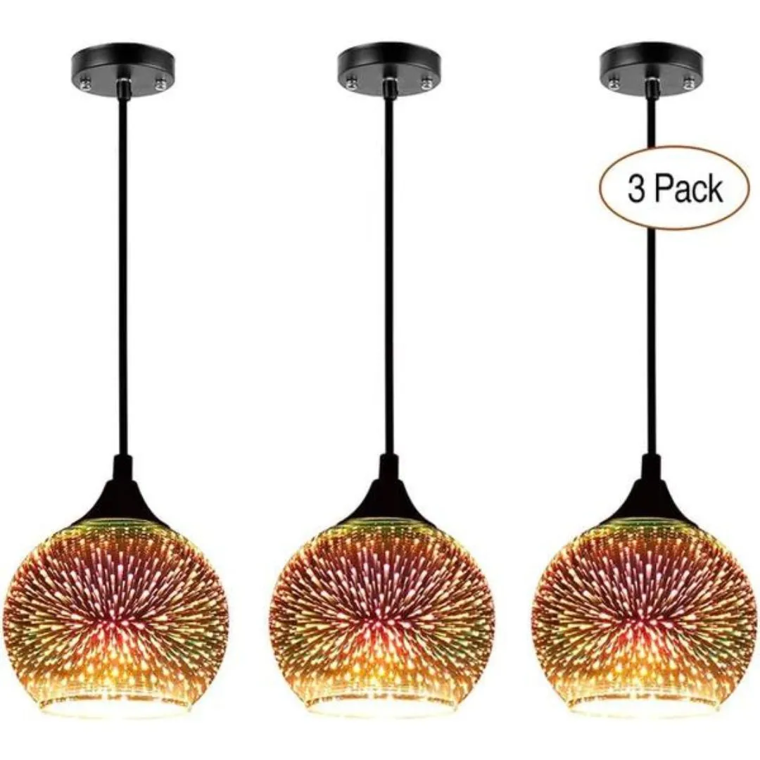 Set of 3 Modern Glass Pendant Lights