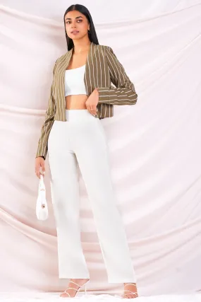 Striped Cropped Blazer