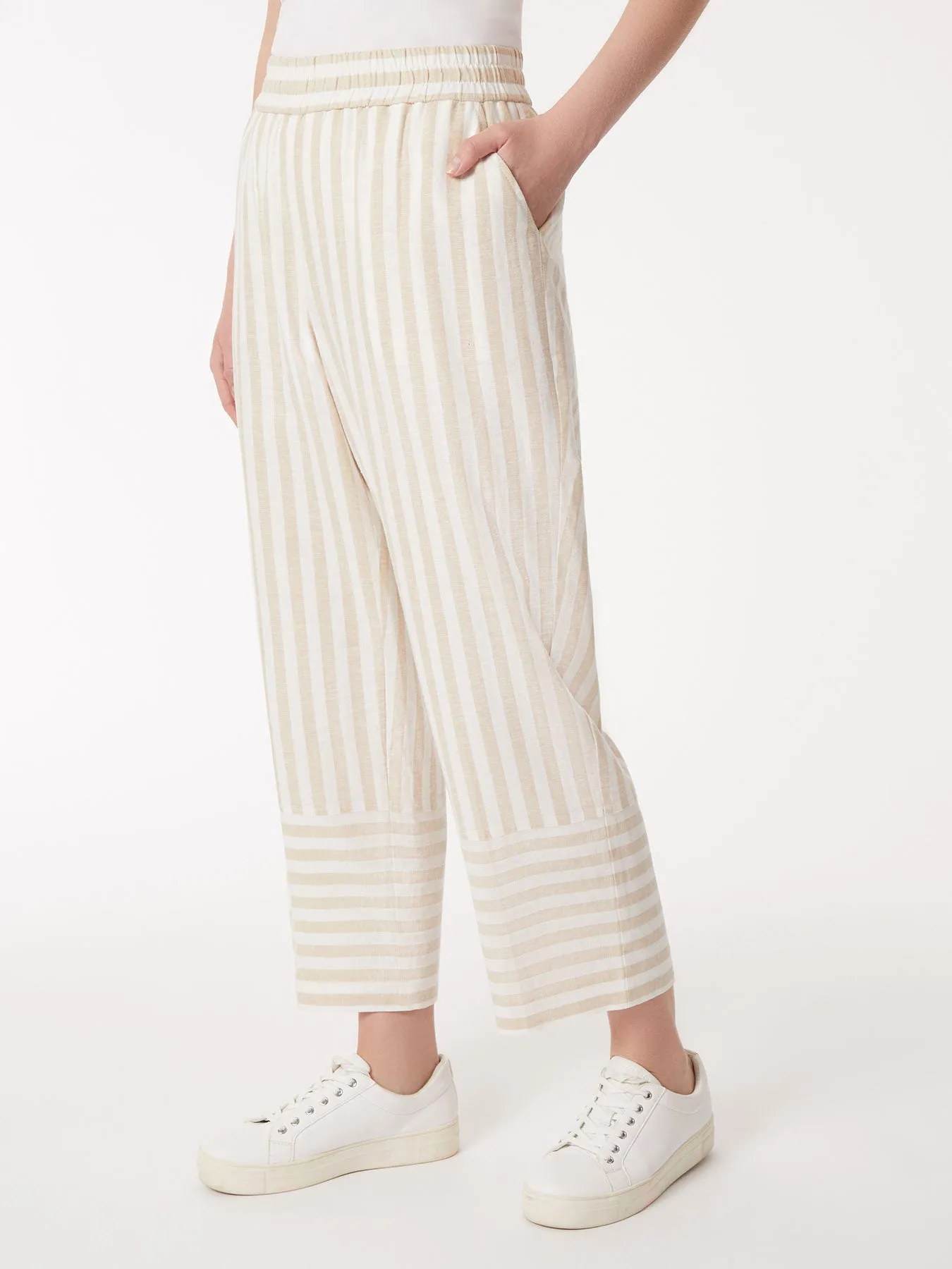 Striped Pull-On Drawstring Trousers